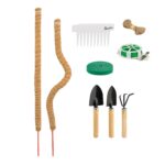 Set 2 betisoare nuca de cocos pentru sustinere flori, 65 cm, accesorii incluse