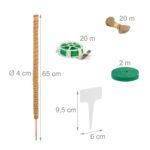 Set 2 betisoare nuca de cocos pentru sustinere flori, 65 cm, accesorii incluse - imagine 2