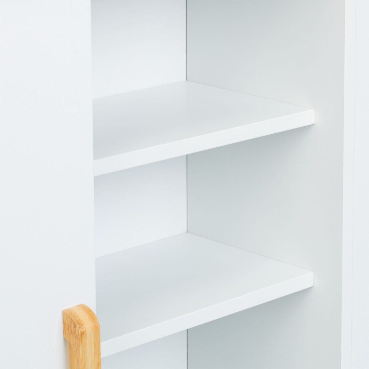 Dulap ingust pentru baie, usi glisante, alb, MDF - imagine 7