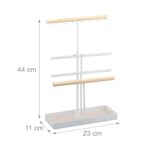Organizator pentru bijuterii, din lemn, alb/maro, 44 x 23 x 10 cm - imagine 5