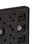 Suport pentru hartie igienica cu perie de toaleta si loc pentru rezerve, bambus/metal, negru - imagine 5