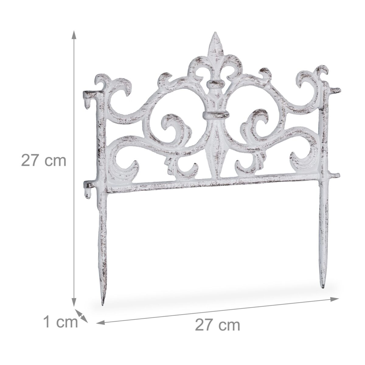 Bordura separatoare pentru gazon, 10 bucati, 27 x 27 x 1 cm, alb - imagine 5