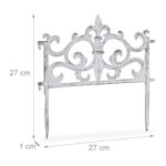 Bordura separatoare pentru gazon, 10 bucati, 27 x 27 x 1 cm, alb - imagine 5