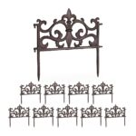 Bordura separatoare pentru gazon, 10 bucati, 27 x 27 x 1 cm, maro