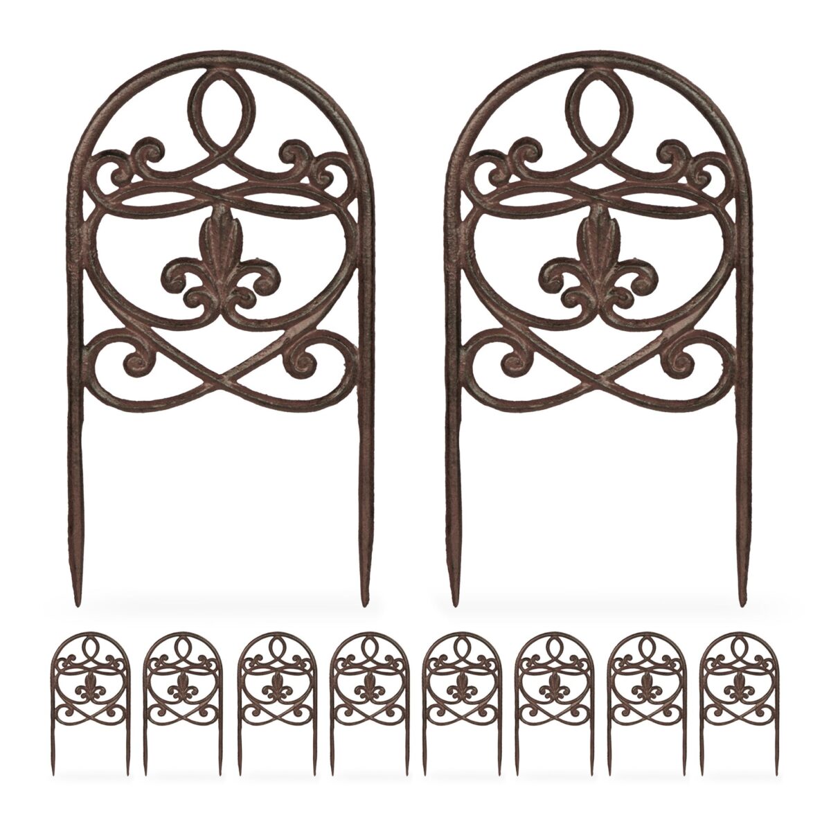 Bordura separatoare pentru gazon, 10 bucati, 32,5 x 17,5 x 1 cm, maro - imagine 3