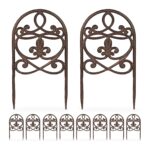 Bordura separatoare pentru gazon, 10 bucati, 32,5 x 17,5 x 1 cm, maro