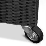 Lada depozitare pentru gradina/terasa Casaria®, poliratan, roti si manere transport, 400 L, negru, 117 x 55 x 64 cm - imagine 7