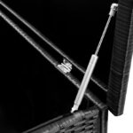 Lada depozitare pentru gradina/terasa Casaria®, poliratan, roti si manere transport, 400 L, negru, 117 x 55 x 64 cm - imagine 6