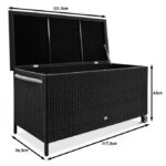Lada depozitare pentru gradina/terasa Casaria®, poliratan, roti si manere transport, 400 L, negru, 117 x 55 x 64 cm - imagine 4