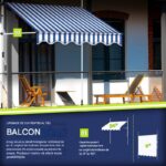 Marchiza copertina, 200 cm, inaltime reglabila, unghi de inclinare reglabil, rezistent la UV, alb/albastru - imagine 5