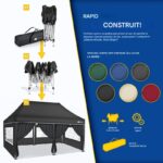 Pavilion de gradina/terasa,Tillvex, 6 pereti laterali, inaltime reglabila, 3x6m, antracit - imagine 3