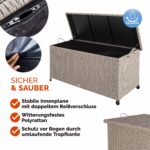 Lada depozitare pentru gradina si terasa Casaria®, poliratan, 270 L, roti si manere pentru transport, crem, 117 x 53 x 60 cm - imagine 6