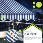 Marchiza copertina, 200 cm, inaltime reglabila, unghi de inclinare reglabil, rezistent la UV, alb/albastru - imagine 3
