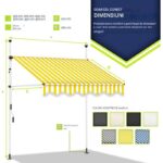 Marchiza copertina, 200 cm, inaltime reglabila, unghi de inclinare reglabil, rezistent la UV, alb/galben - imagine 5