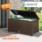 Lada depozitare pentru gradina si terasa Casaria®, poliratan, 270 L, roti si manere pentru transport, maro, 117 x 53 x 60 cm - imagine 7