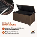 Lada depozitare pentru gradina si terasa Casaria®, poliratan, 270 L, roti si manere pentru transport, maro, 117 x 53 x 60 cm - imagine 4