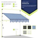 Marchiza copertina, 200 cm, inaltime reglabila, unghi de inclinare reglabil, rezistent la UV, alb/albastru - imagine 2