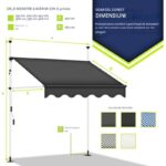 Marchiza copertina,150 cm, inaltime reglabila, unghi de inclinare reglabil, rezistent la UV, gri - imagine 6