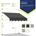 Marchiza copertina, 250 cm, inaltime reglabila, unghi de inclinare reglabil, rezistent la UV, gri - imagine 6