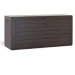 Cutie depozitare pentru terasa Casaria®, 280 L, plastic, maro, 119 x 46 x 57 cm