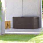 Cutie depozitare pentru terasa Casaria®, 280 L, plastic, maro, 119 x 46 x 57 cm - imagine 2
