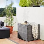 Lada depozitare pentru gradina si terasa Casaria®, poliratan, gri, 75 x 75 x 70 cm - imagine 2
