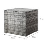 Lada depozitare pentru gradina si terasa Casaria®, poliratan, gri, 75 x 75 x 70 cm - imagine 5