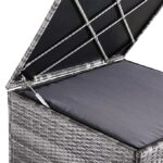Lada depozitare pentru gradina si terasa Casaria®, poliratan, gri, 75 x 75 x 70 cm - imagine 4