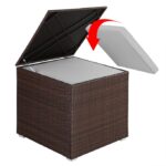Lada depozitare pentru gradina si terasa Casaria®, poliratan, maro, 75 x 75 x 70 cm - imagine 9