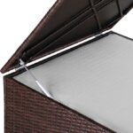 Lada depozitare pentru gradina si terasa Casaria®, poliratan, maro, 75 x 75 x 70 cm - imagine 5