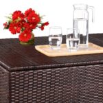 Lada depozitare pentru gradina si terasa Casaria®, poliratan, maro, 75 x 75 x 70 cm - imagine 4
