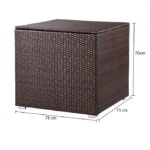 Lada depozitare pentru gradina si terasa Casaria®, poliratan, maro, 75 x 75 x 70 cm - imagine 2