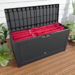 Cutie depozitare pentru terasa si gradina Casaria®, 310 L, plastic, antracit, 119 x 48 x 60 cm