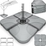 Suport pentru baza umbrela, greutati, 4 placi, umplere cu apa sau nisip 90 litri / 120 kg, gri, Tillvex