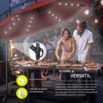Umbrela cu iluminare LED pentru gradina si terasa, Tillvex, Ø 350 cm, husa, 8 spite, rotire 360°, protectie UV 50+, poliester de 180 g/m², manivela, rosu - imagine 3