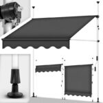Marchiza copertina, 200 cm, inaltime reglabila, unghi de inclinare reglabil, rezistent la UV, gri