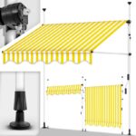 Marchiza copertina, 200 cm, inaltime reglabila, unghi de inclinare reglabil, rezistent la UV, alb/galben