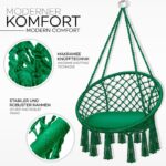 Leagan suspendat din bumbac, capacitate pana la 200 kg, pentru interior/exterior, 77 x 142 cm, verde - imagine 3