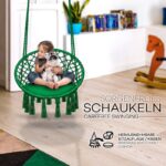 Leagan suspendat din bumbac, capacitate pana la 200 kg, pentru interior/exterior, 77 x 142 cm, verde - imagine 5
