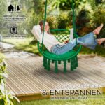 Leagan suspendat din bumbac, capacitate pana la 200 kg, pentru interior/exterior, 77 x 142 cm, verde - imagine 8