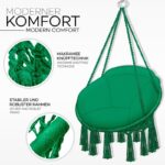 Leagan suspendat din bumbac, capacitate pana la 200 kg, pentru interior/exterior, 77 x 142 cm, verde - imagine 3