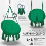 Leagan suspendat din bumbac, capacitate pana la 200 kg, pentru interior/exterior, 77 x 142 cm, verde - imagine 4