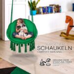 Leagan suspendat din bumbac, capacitate pana la 200 kg, pentru interior/exterior, 77 x 142 cm, verde - imagine 5