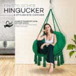Leagan suspendat din bumbac, capacitate pana la 200 kg, pentru interior/exterior, 77 x 142 cm, verde - imagine 7