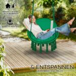 Leagan suspendat din bumbac, capacitate pana la 200 kg, pentru interior/exterior, 77 x 142 cm, verde - imagine 8