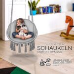Leagan suspendat din bumbac, capacitate pana la 200 kg, pentru interior/exterior, 77 x 142 cm, gri - imagine 5