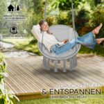 Leagan suspendat din bumbac, capacitate pana la 200 kg, pentru interior/exterior, 77 x 142 cm, gri - imagine 8