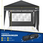 Pavilion de gradina/terasa, 2 pereti laterali, inaltime reglabila, 3x3m, antracit - imagine 9