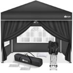 Pavilion de gradina/terasa, 4 pereti laterali, inaltime reglabila, 3x3m, negru