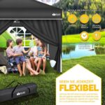 Pavilion de gradina/terasa, 4 pereti laterali, inaltime reglabila, 3x3m, negru - imagine 8